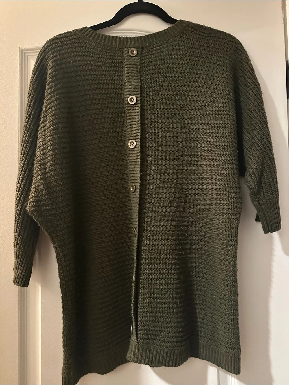 Olive Green Women's Knit Sweater - Crewneck